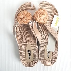 Capelli New York Laila Rowe Flower Sandals Rose Gold 10 NWT
